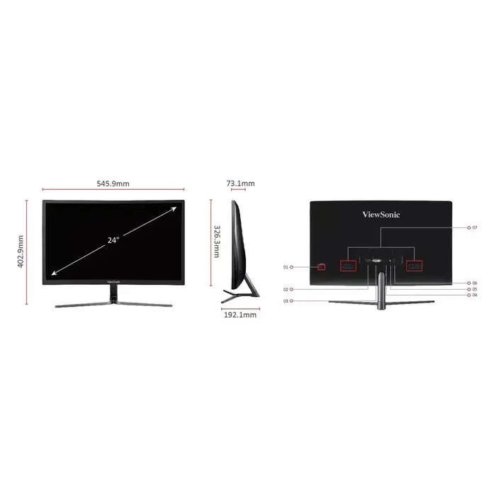 ViewSonic VX2458-C-mhd 23,6" Καμπυλωτή Οθόνη Gaming Full HD 144Hz