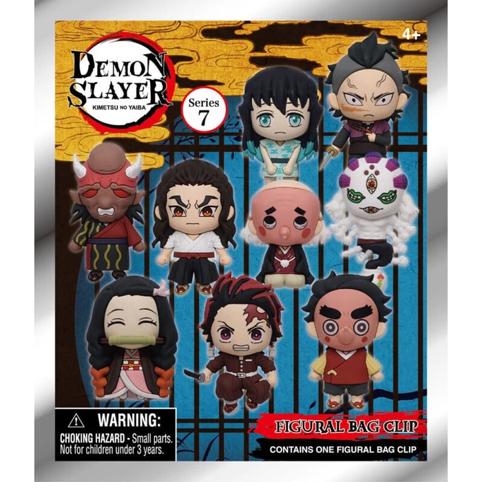 Monogram International Demon Slayer Series 7 Blind Bag Random 3D Foam Bag Clips Figures