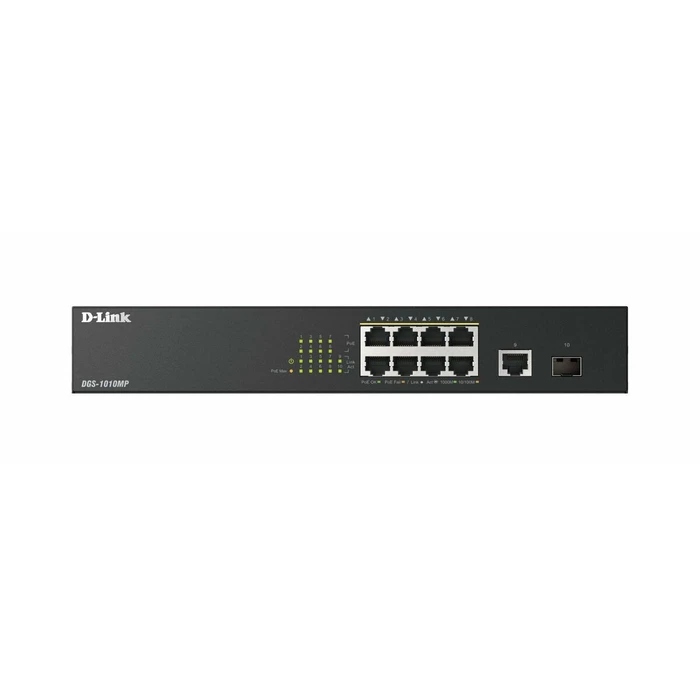 D-Link DGS-1010MP/E Unmanaged L2 PoE Switch με 8 Θύρες Gigabit (1Gbps) Ethernet και 1 SFP Θύρα