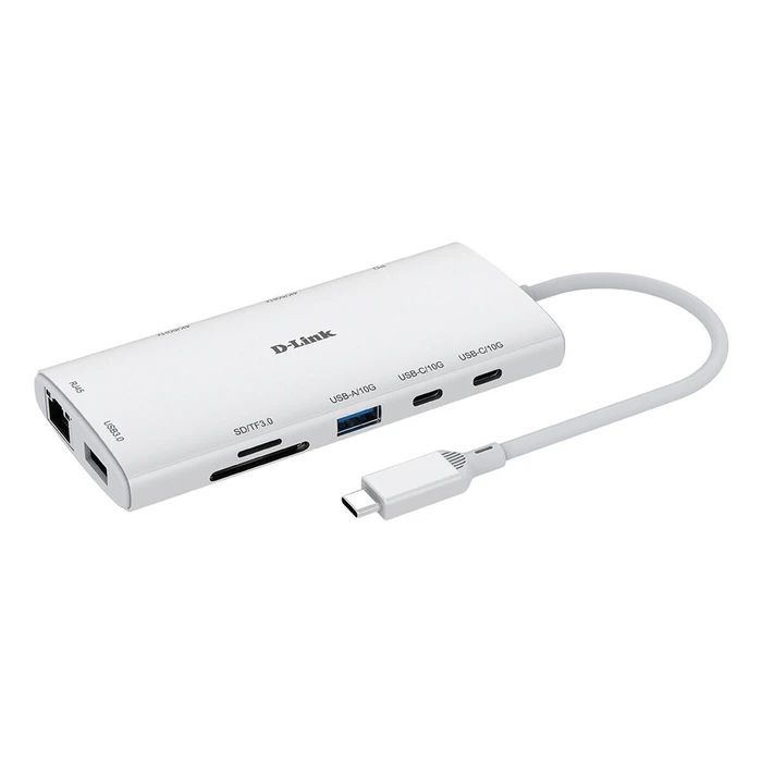 D-Link USB 3.2 Hub 10 Θυρών με σύνδεση USB-C / Ethernet Λευκό DUP-A01