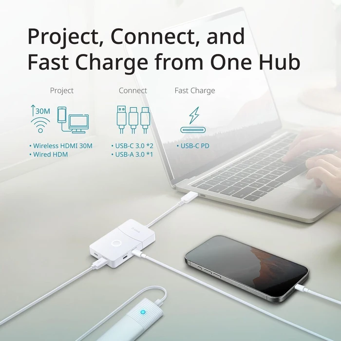 D-Link USB-C Docking Station με Λευκό (DUP-501)