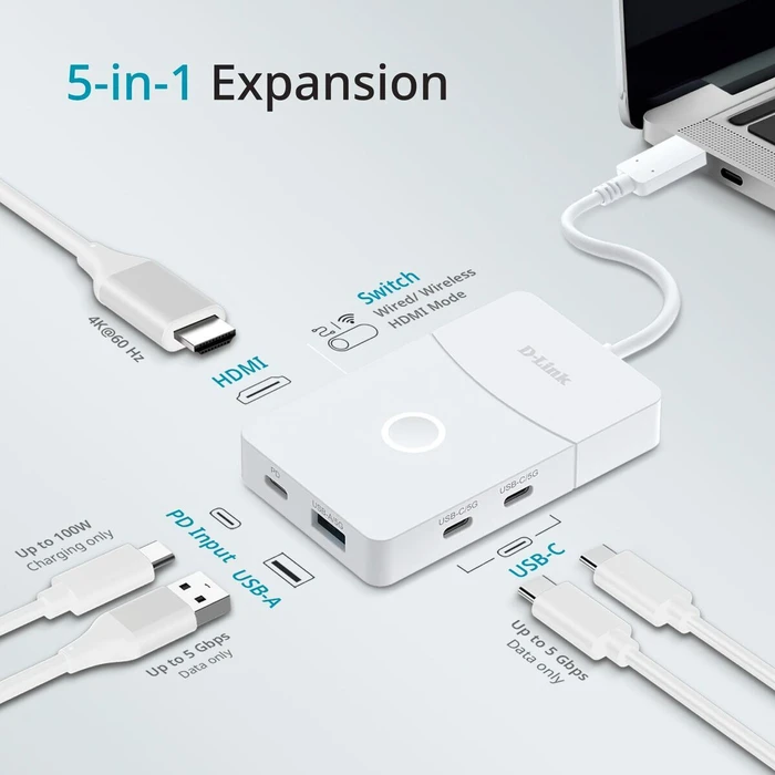 D-Link USB-C Docking Station με Λευκό (DUP-501)