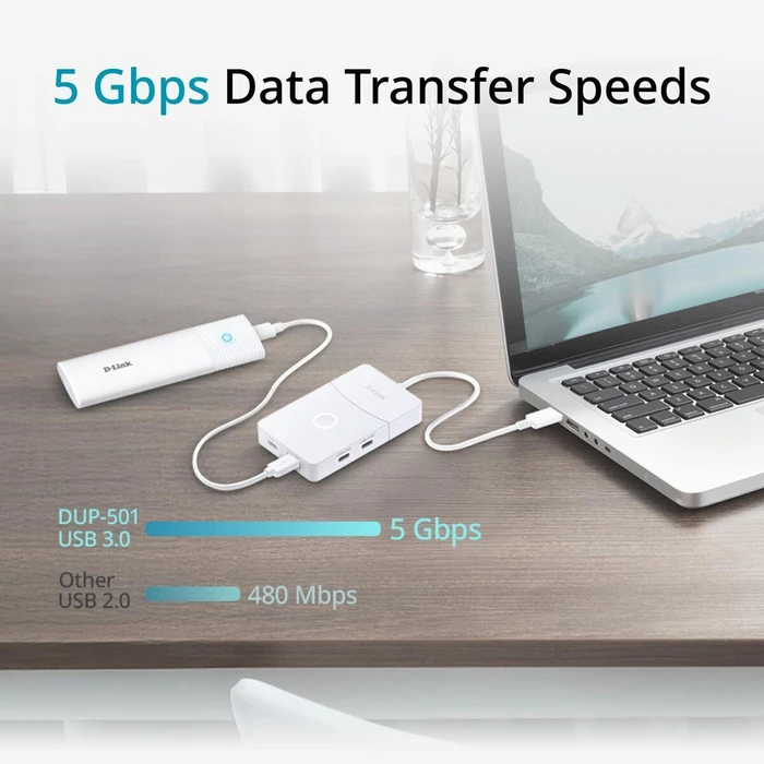 D-Link USB-C Docking Station με Λευκό (DUP-501)