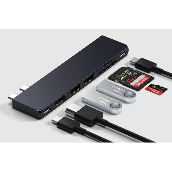 Satechi Docking Station με Διπλό USB-C, HDMI 4K, Power Delivery Μαύρο (ST-HUCPHSD)