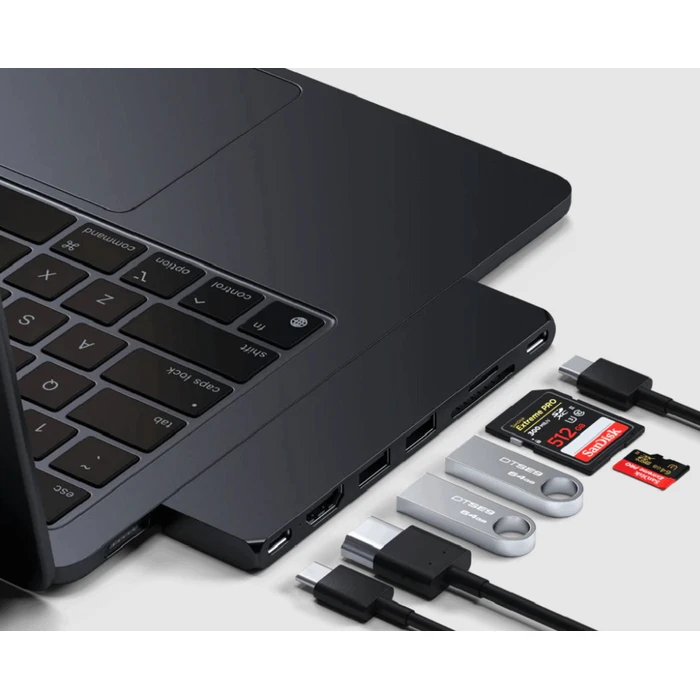 Satechi Docking Station με Διπλό USB-C, HDMI 4K, Power Delivery Μαύρο (ST-HUCPHSD)