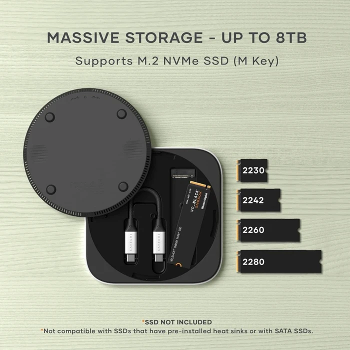 Satechi USB4 Gen 4 M.2 NVMe SSD Enclosure (USB-C) - Grey