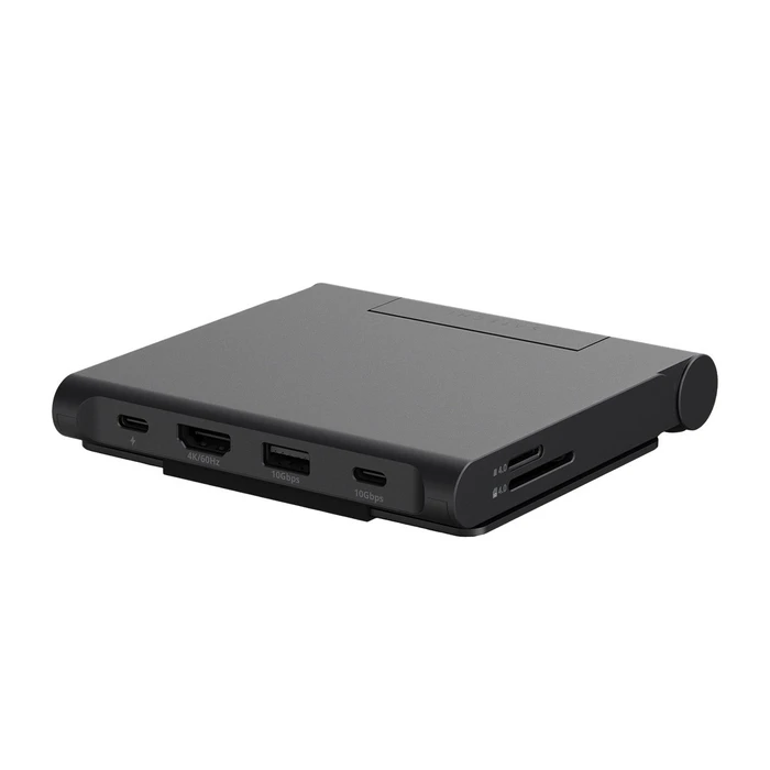Satechi OntheGo Foldable Stand Hub - πτυσσόμενη βάση και hub USB-C (100W PD, USB-C 10Gbps, USB-A 10Gbps, αναγνώστης microSD/SD 312 MB/s, jack 3.5mm, HDMI 4K) - Space Black
