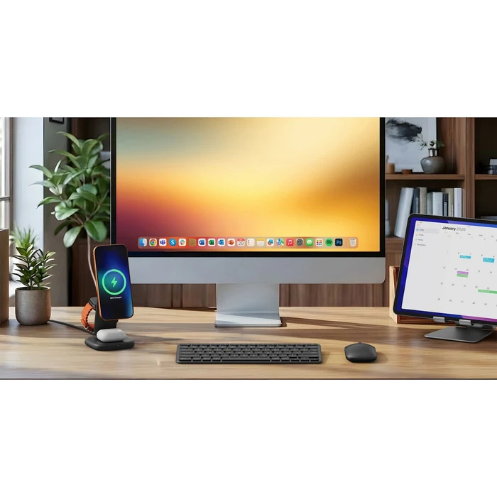 Satechi 3-in-1 Qi2 25W Foldable Charging Stand (ST-Q25F31C-EA) - Space Black