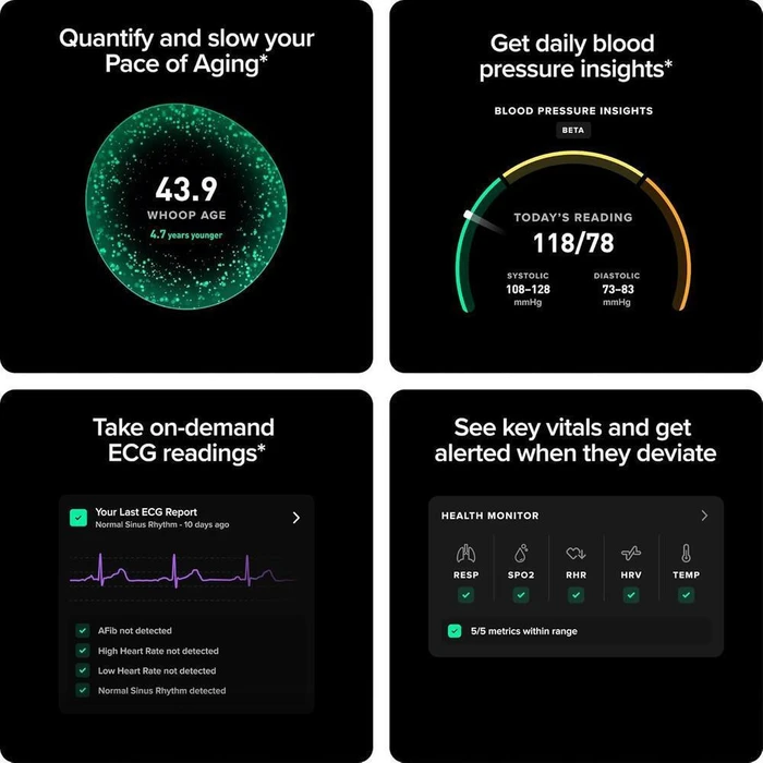 WHOOP 5.0 Life (Jet Black) - Health & Fitness Tracker