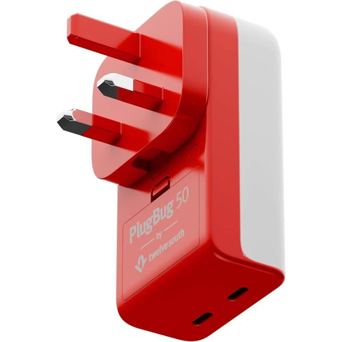 Twelve South Φορτιστής GaN PlugBug 50W Διπλή Θύρα USB-C Λευκός (TS-2441)