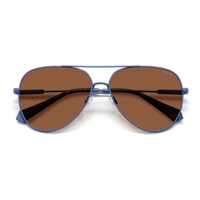 Polaroid Unisex Γυαλιά Ηλίου με Μπλε Μεταλλικό Σκελετό και Καφέ Polarized Φακό PLD6187/S MVU/HE