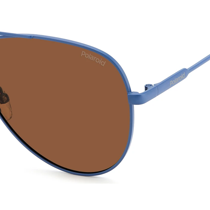 Polaroid Unisex Γυαλιά Ηλίου με Μπλε Μεταλλικό Σκελετό και Καφέ Polarized Φακό PLD6187/S MVU/HE