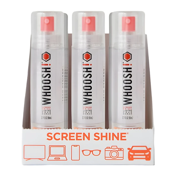 Whoosh Grab and GO - 80ml Screen Cleaning Spray + Microfiber Cloth (9 pcs display)