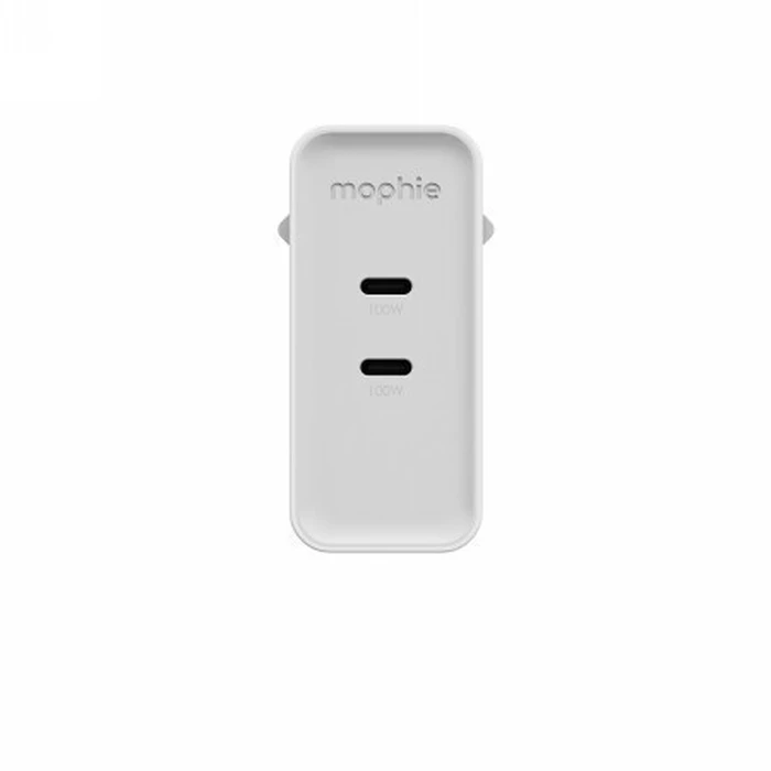 Zagg Φορτιστής Τοίχου GaN με 2 Θύρες USB-C 100W Power Delivery Λευκός (Mophie ROC)