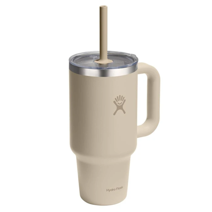 Hydro Flask Handled Tumbler Θερμός Ανοξείδωτος 946ml Oat με Καλαμάκι και Λαβή