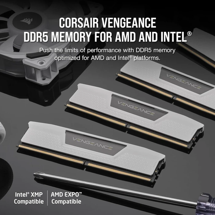 Corsair Vengeance White DDR5 32GB (2x16GB) 6400MHz CL36 - CMK32GX5M2B6400Z36W