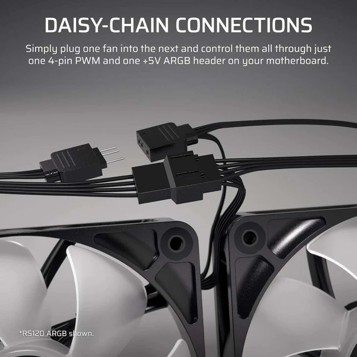 CORSAIR RS120‑R White ARGB PWM Triple Pack — Σετ 3 x 120mm ανεμιστήρων ARGB (λευκό)