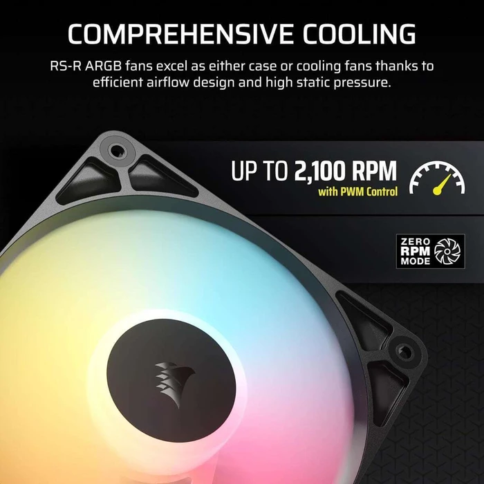 CORSAIR RS120‑R White ARGB PWM Triple Pack — Σετ 3 x 120mm ανεμιστήρων ARGB (λευκό)