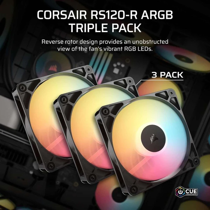 CORSAIR RS120‑R White ARGB PWM Triple Pack — Σετ 3 x 120mm ανεμιστήρων ARGB (λευκό)