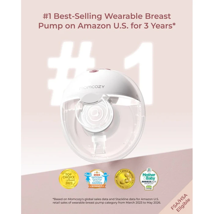 Momcozy M5 Smart Ηλεκτρικό Μονό Θήλαστρο Χωρίς BPA - Κόκκινο