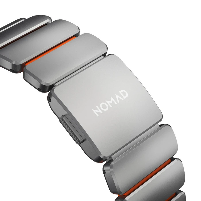 Nomad Stratos Band - Grade 4 Titanium & FKM (Ultra Orange) - Compatible with Apple Watch 49/46/45/44mm