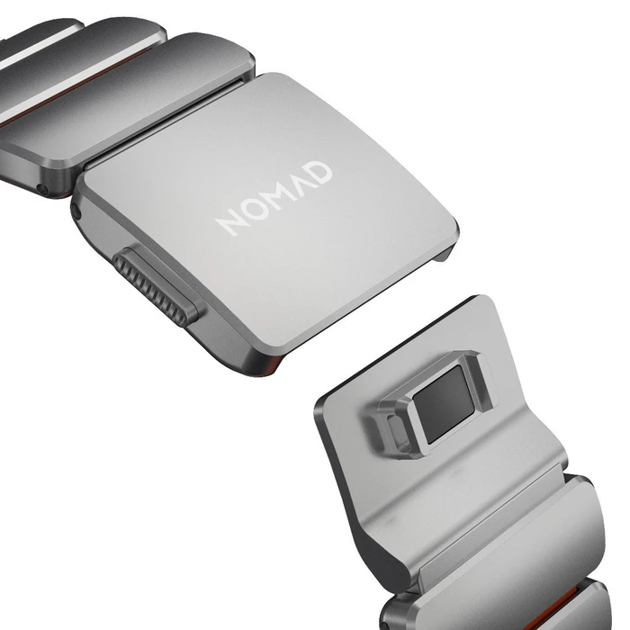 Nomad Stratos Band - Grade 4 Titanium & FKM (Ultra Orange) - Compatible with Apple Watch 49/46/45/44mm
