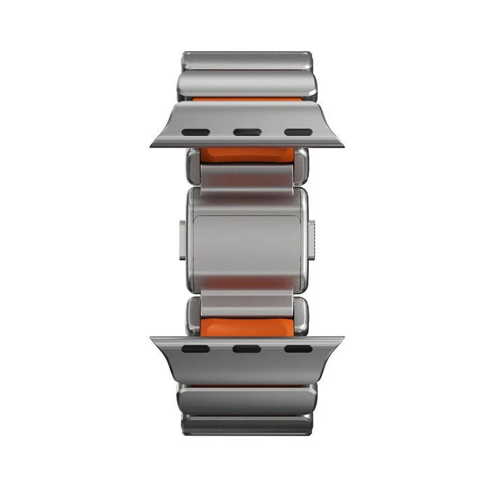 Nomad Stratos Band - Grade 4 Titanium & FKM (Ultra Orange) - Compatible with Apple Watch 49/46/45/44mm