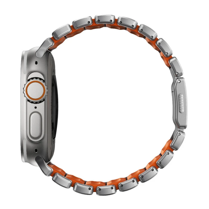 Nomad Stratos Band - Grade 4 Titanium & FKM (Ultra Orange) - Compatible with Apple Watch 49/46/45/44mm