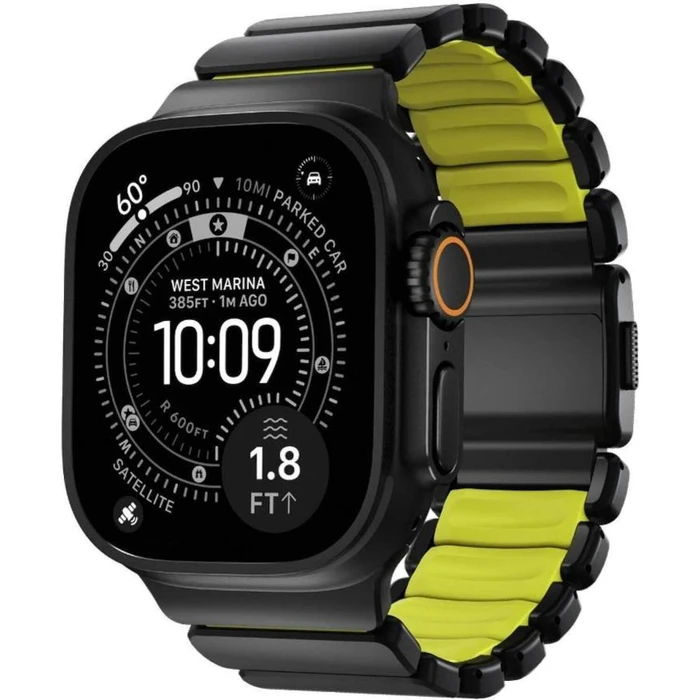 Nomad Stratos Λουράκι Ανοξείδωτο Ατσάλι Black Titanium / Volt (Apple Watch 44/45/46mm, Ultra 49mm)