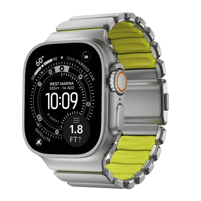 Nomad Stratos Titanium Grade 4 Band FKM Metal Bracelet for Apple Watch Volt (Lime) NM011147858