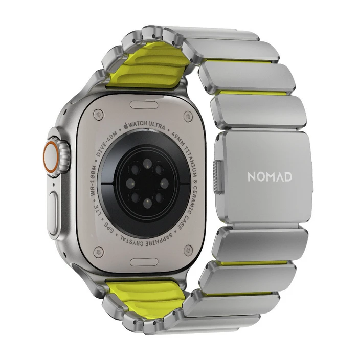 Nomad Stratos Titanium Grade 4 Band FKM Metal Bracelet for Apple Watch Volt (Lime) NM011147858