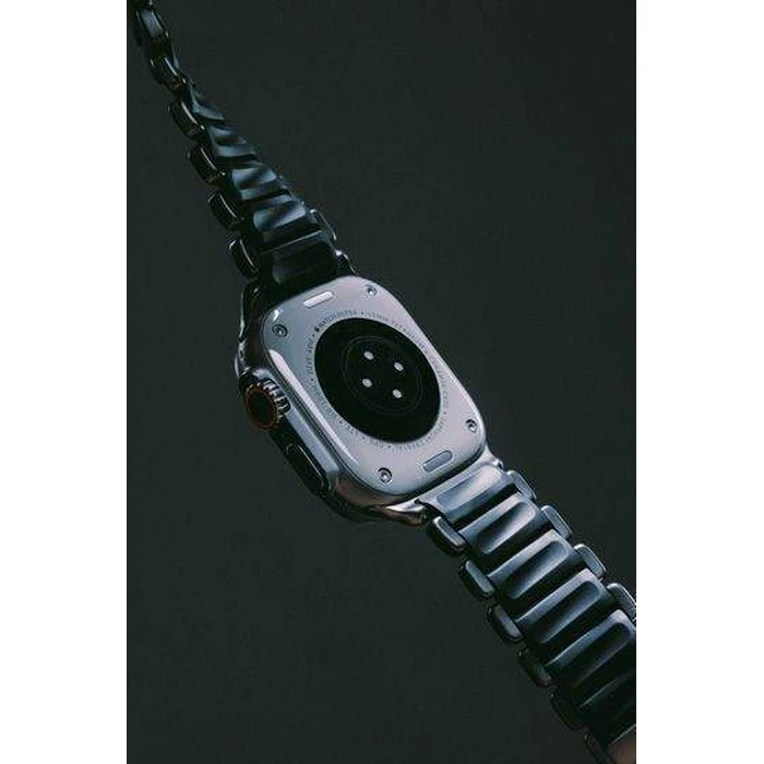 Nomad Stratos FKM Hybrid Band — DLC Titanium Black (Compatible with Apple Watch 49mm, 46mm, 45mm, 44mm / Ultra)