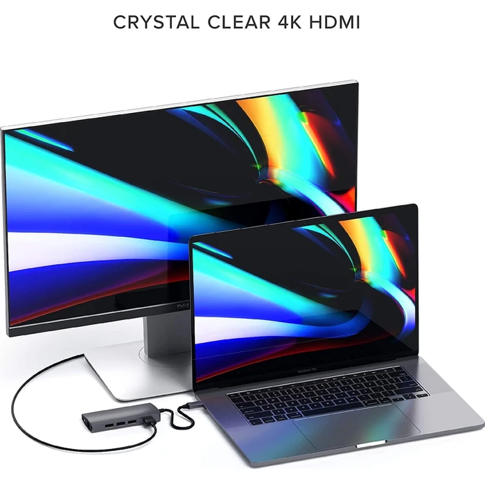Satechi USB-C Docking Station with HDMI 4K, PD, Ethernet - Grey (ST-TCMA2M)