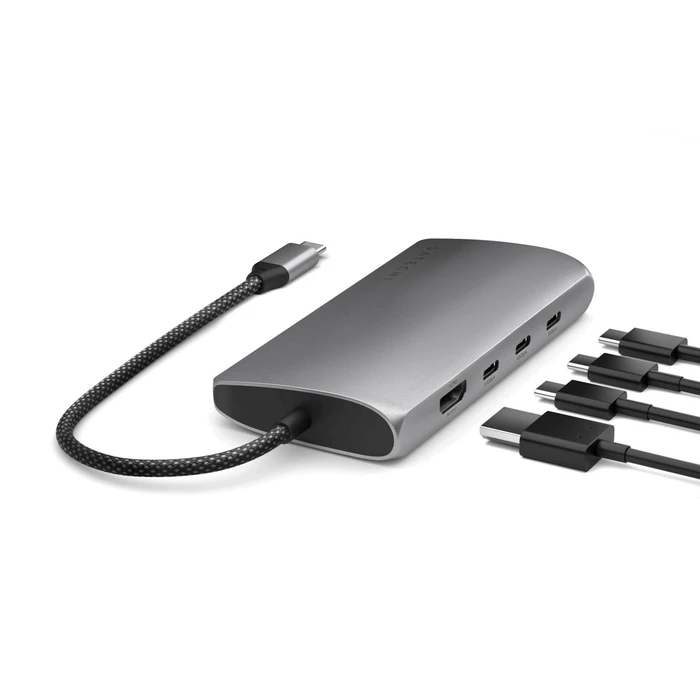 Satechi USB-C Docking Station με HDMI 4K, PD και Ethernet - Γκρι (ST-P8KEM)