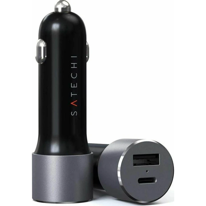Satechi Φορτιστής Αυτοκινήτου 72W (USB-C PD 60W + USB-A 12W) ST-TCPDCCM — Μαύρο/Γκρι