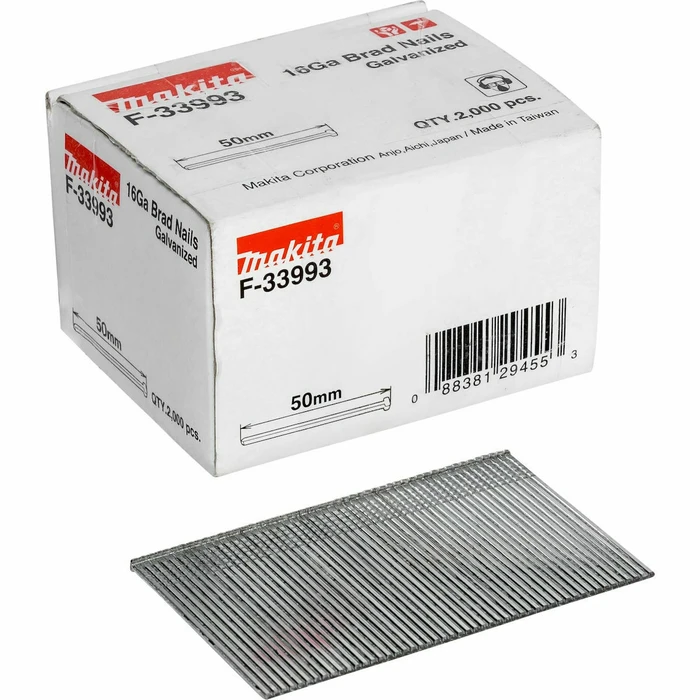 Makita F-33993 Καρφιά Brad 50 mm - 2000 τεμάχια, Zinc steel
