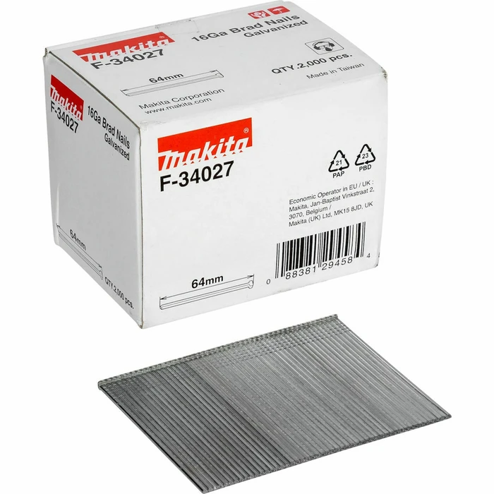 Makita F-34027 Nails 1.6x64mm - 2000 pcs