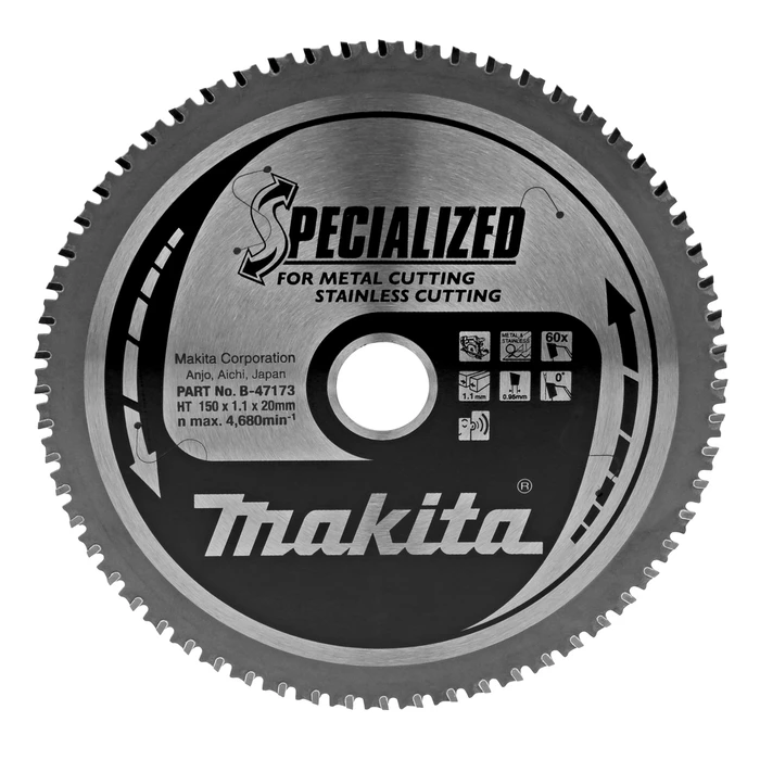 Makita Metal Cutting Blade 60 Teeth 20mm B-47173 (MPN B-47058)