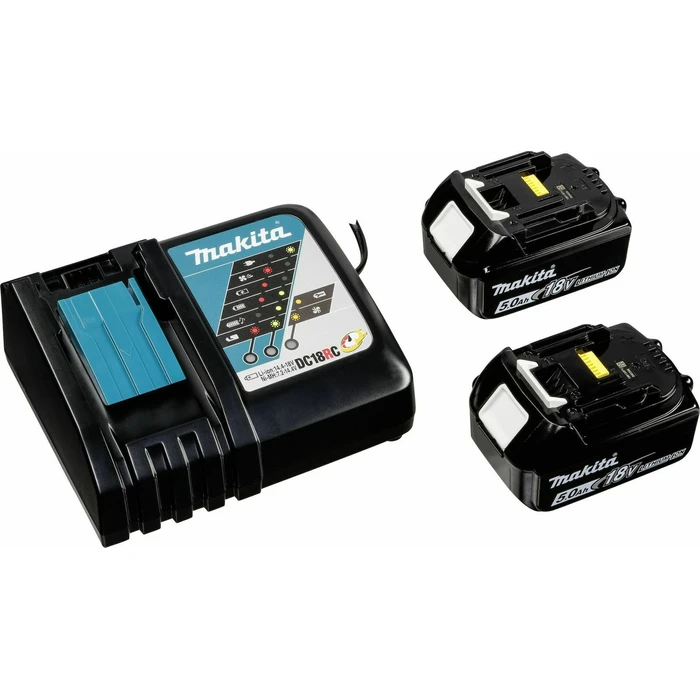 Makita 2x 18V 5.0Ah Lithium-Ion Battery Set with DC18RC Charger & MAKPAC Case - Model 197624-2