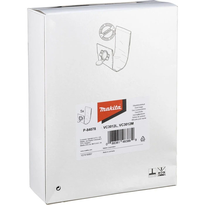 Makita P-84078 Σακούλες Ηλεκτρικής Σκούπας 5τμχ Συμβατές με Σκούπα Makita