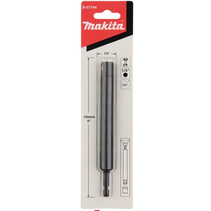 Makita Adapter 1/4" HEX to 1/2" Drive 150mm B-57744
