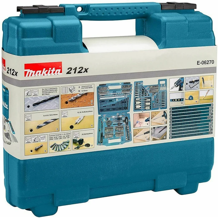 Makita 212-Piece Drill & Screwdriver Bit Set for Metal and Wood E-06270