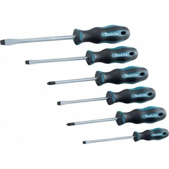 Makita Magnetic Screwdriver Set, 6-piece (PH1, PH2, PZ1, PZ2, SL4.0, SL5.5)