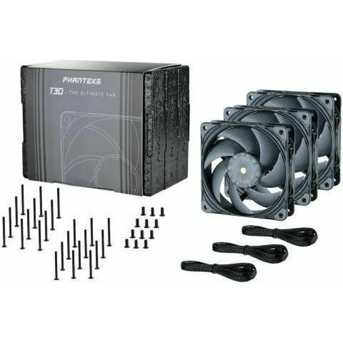 Phanteks T30 F120 120mm PWM Case Fan (F120T30) 3-Pack - Black