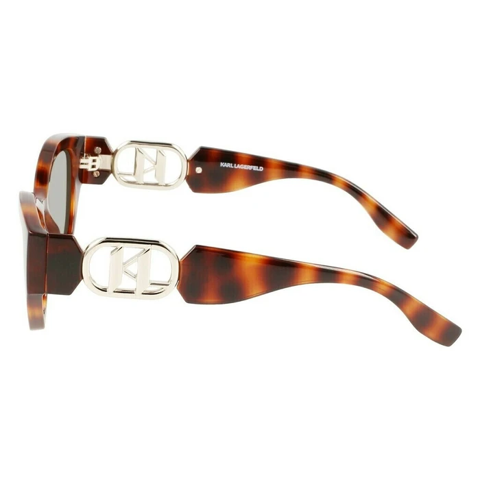 Karl Lagerfeld Γυναικεία Γυαλιά Ηλίου με Καφέ Ταρταρούγα Κοκκάλινο Σκελετό και Πράσινο Φακό KL6086S-240