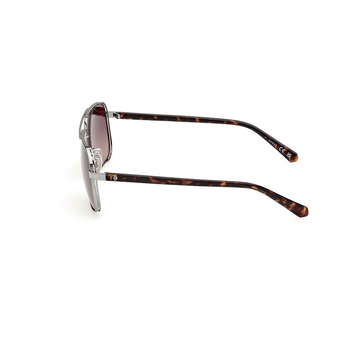 Guess Ανδρικά Γυαλιά Ηλίου με Ασημί Μεταλλικό Σκελετό και Καφέ Ντεγκραντέ Φακό GU00119 08F