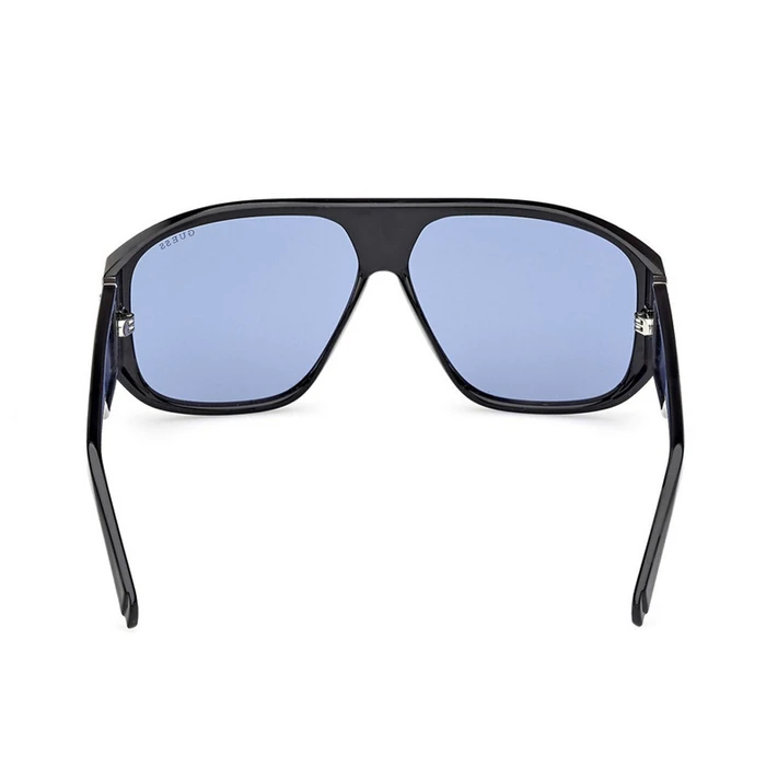 Guess Ανδρικά Γυαλιά Ηλίου με Μαύρο Κοκκάλινο Σκελετό και Μπλε Φακό GU00135 01V