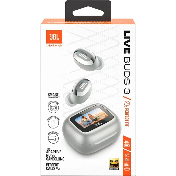 JBL Live Buds 3 Ασύρματα Ακουστικά TWS με Bluetooth, Ασημί