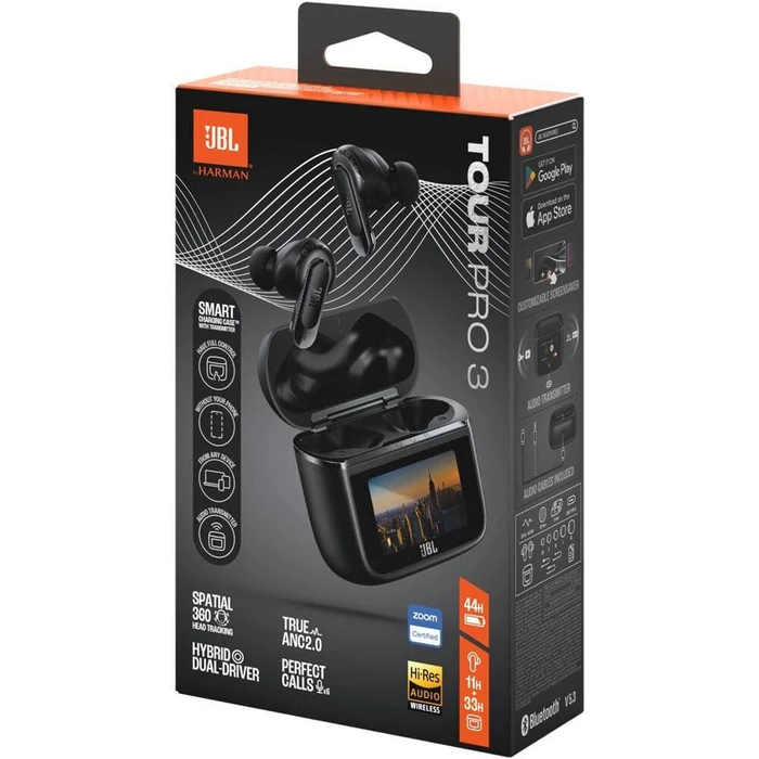 JBL Tour Pro 3 In-ear Bluetooth Handsfree Ακουστικά με Αντοχή στον Ιδρώτα και Θήκη Φόρτισης Μαύρα