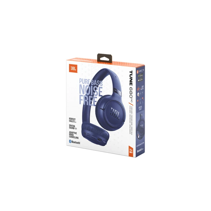 JBL Tune 680NC On‑Ear Headphones, Blue (JBLT680NCBLU)